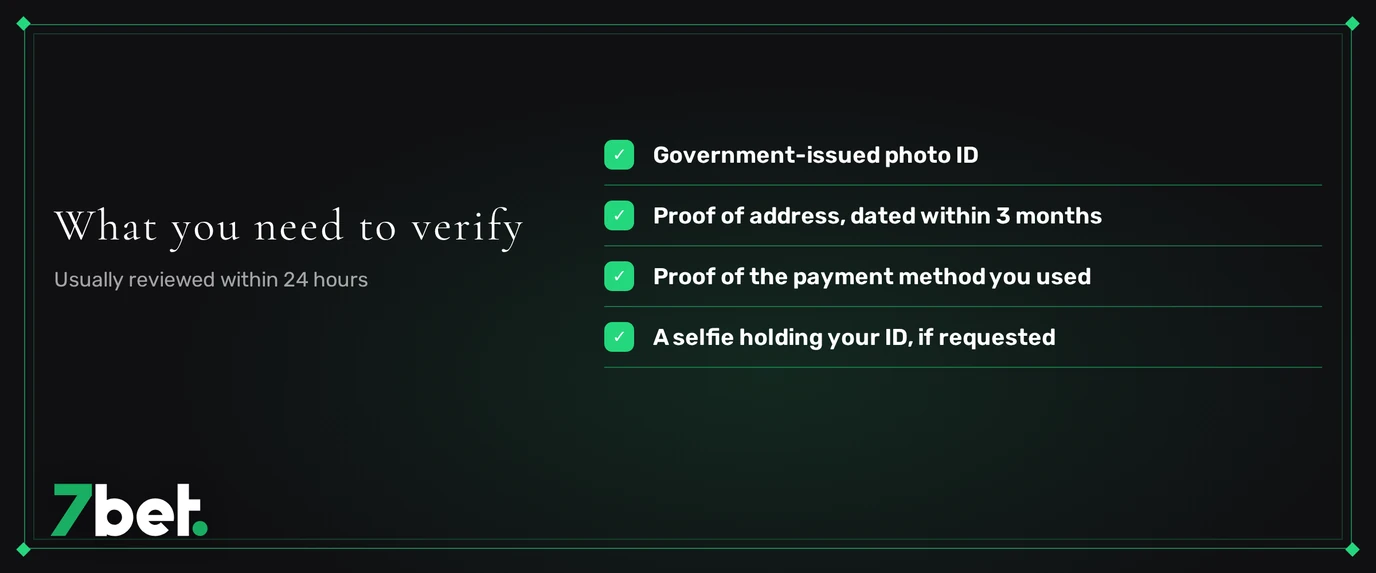 Round up verification documents.